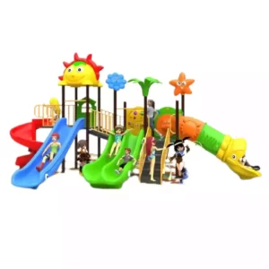 Outdoor Playhouse with Spiral Slide for Kids - Ebaza Garden Toys