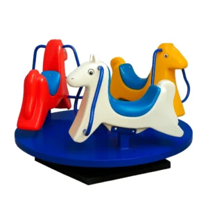 Ebaza Playgrounds: Hand Operated 3 Seats Plastic Rounder Merry Go Round Carousel