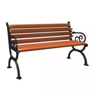 Composite Wooden Teak Long Church Carving Outdoor Bench