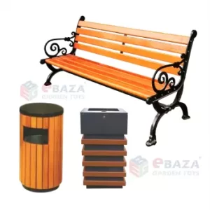 Wooden Benches & Dustbins