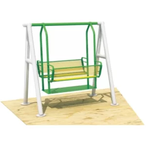 Outdoor family swing seat with strong frame and metal mesh design