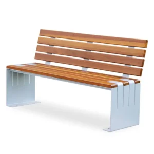 Outdoor Wooden Bench with Stainless Steel Frame – EWB-052
