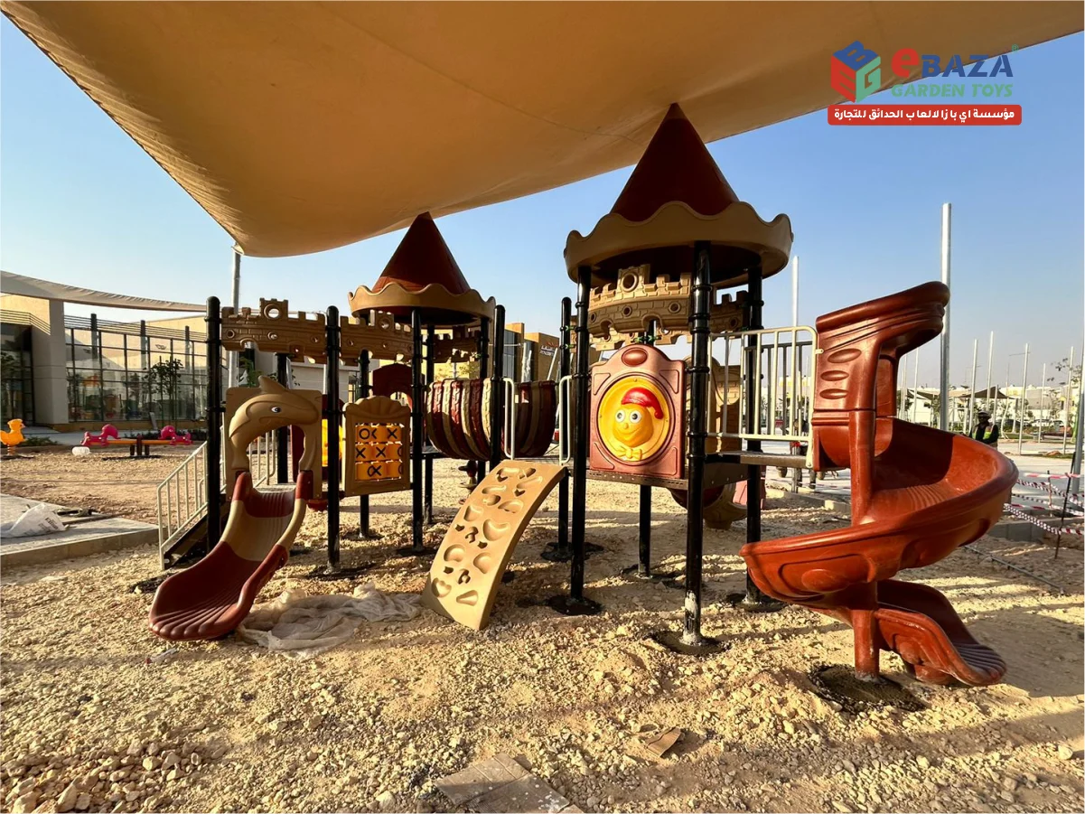 Baladia playground project in Howtat Bani Tamim by Ebaza Gardens, delivering safe, inclusive, and durable public play areas for the community.