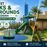 Best parks and playgrounds in Jeddah with outdoor playground equipment, slides, safety flooring, shade structures, and family-friendly play areas in Saudi Arabia.