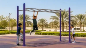 Steel Climbing Frame with Monkey Bars in Playground
