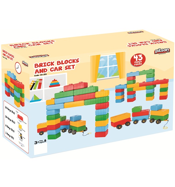 Building Blocks & Car Set – 43 Pieces