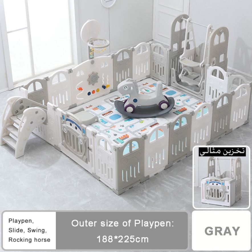 Fun Activity Play Set – Grey, 225×188 cm