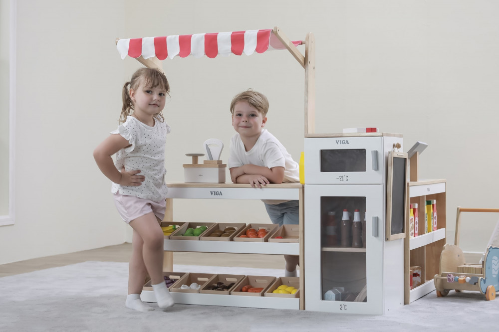 Large Wooden Kids Supermarket – 3 Separate Pieces