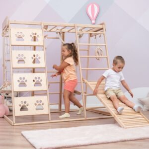 Large Wooden Climbing Club with 6 Training Pieces – 152.5×120×145 cm