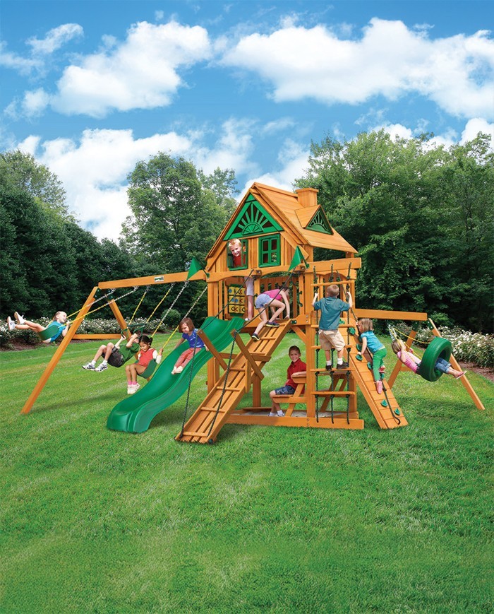 Acadia Wooden Playset – Slide, Swings & Play Telescope