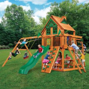 Cayman Wooden Playset – Monkey Bars, Slide & Swings