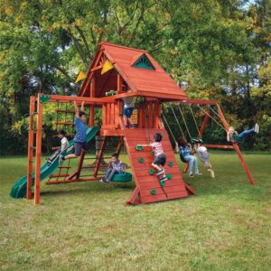 Dane’s Den Wooden Playset – Monkey Bars, Swings & Play Telescope