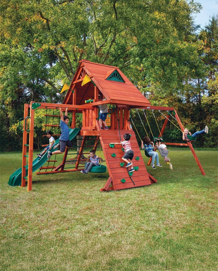 Dane’s Den Wooden Playset – Monkey Bars, Swings & Play Telescope